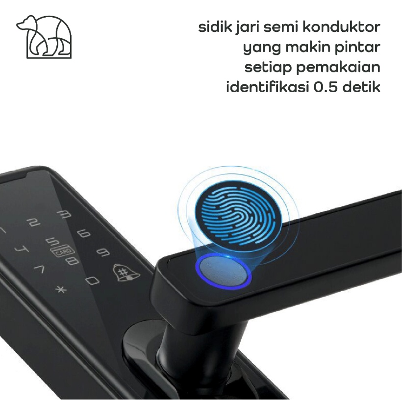 【IKONE】ZORO Home Digital Smart Door Lock TUYA fingerprint kunci pintar kunci pintu sidik jari digital code security electronic door lock kunci pintu fingerprint gagang pintu rumah kamar gagang pintu elektronik digital