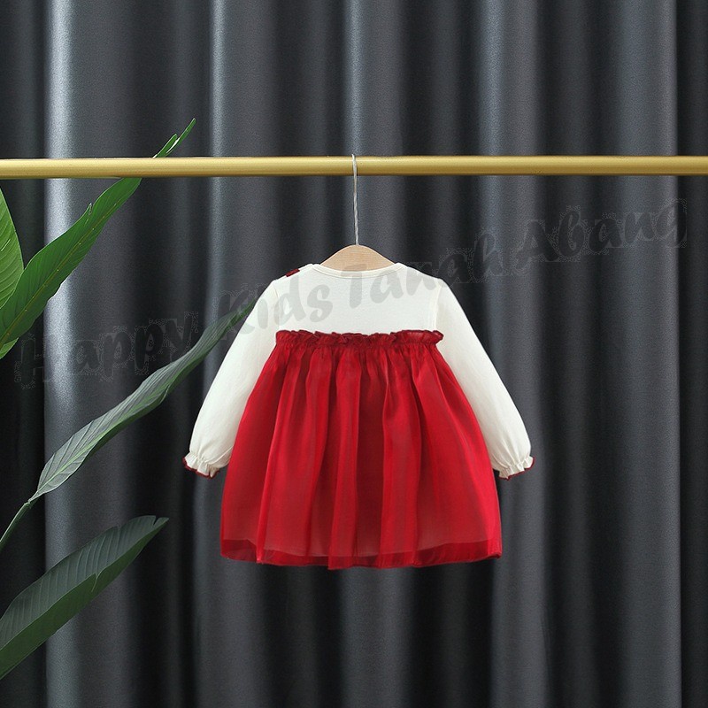 DRESS PITA LENGAN PANJANG ANAK PEREMPUAN IMPORT BERKUALITAS / DRESS MERAH ANAK