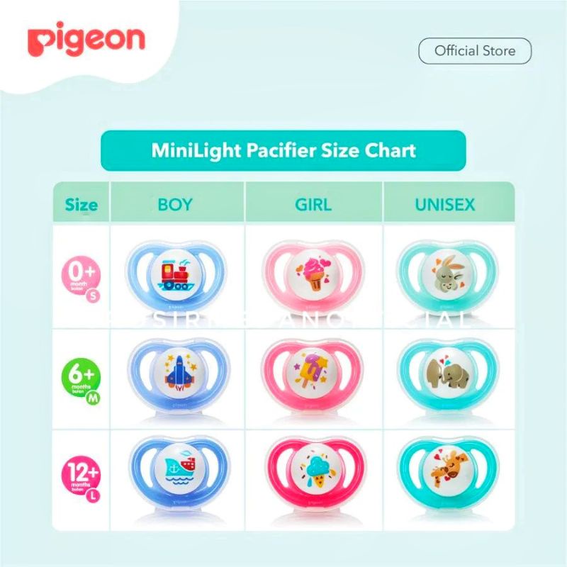 PIGEON MINI LIGHT PACIFIER - KOMPENG PIGEON BERLAMPU EMPENG BAGUS LEMBUT UNTUK ANAK DAN BAYI