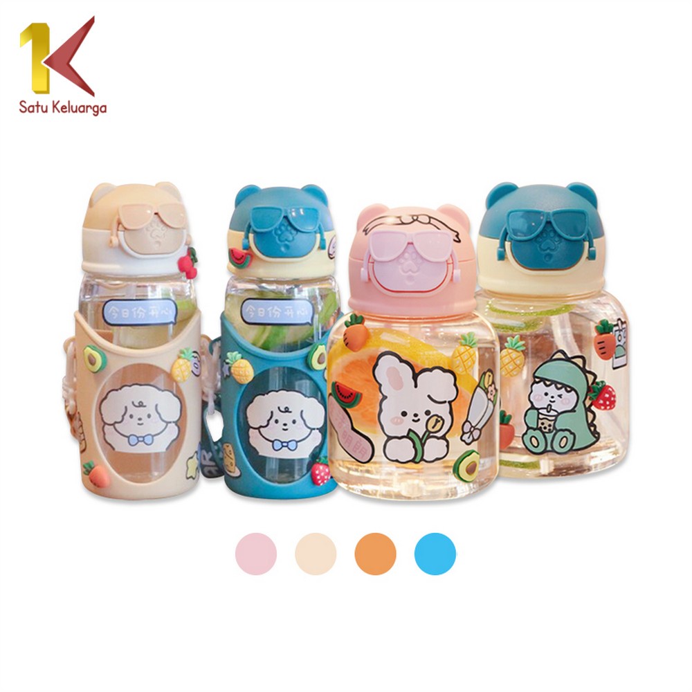 Satu keluarga Botol Minum Anak Sedotan Motif Boneka Kacamata 700ML C731 C732 Tumbler Minum Anak Port