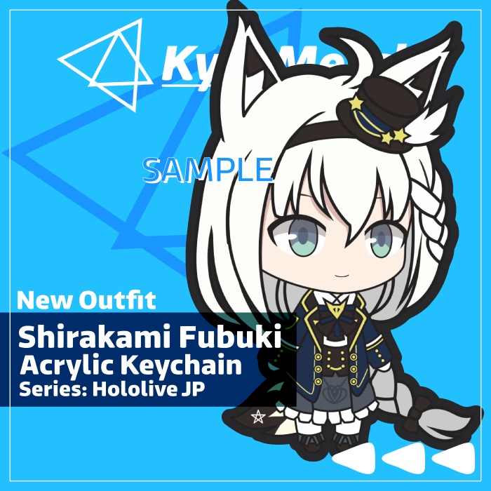 Keychain Hololive Japan Shirakami Fubuki New Costume
 | KyraMerch Anime Fanmerch Dealer