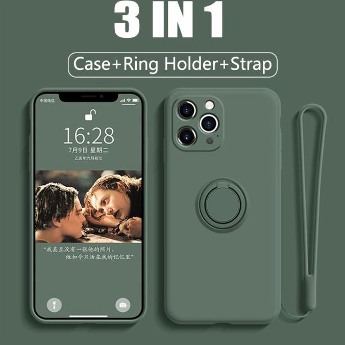 IPHONE 13 PRO MAX SOFT CASE RING SILIKON MICROFIBER MAGNET HOLDER