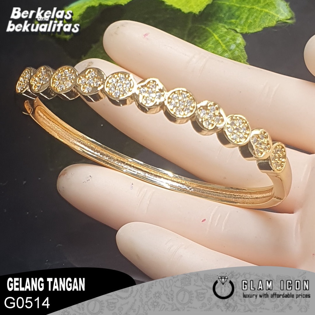 Gelang Bangle Mata Tabur Motif Baris bulat  G0514 BGD