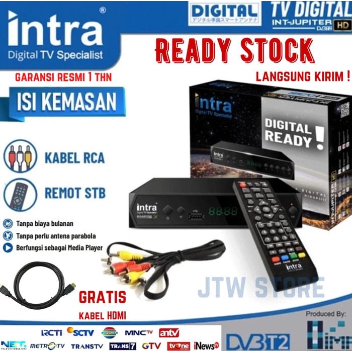 Set Top Box TV STB Digital Receiver Full HD DVB T2 Antena UHF Garansi