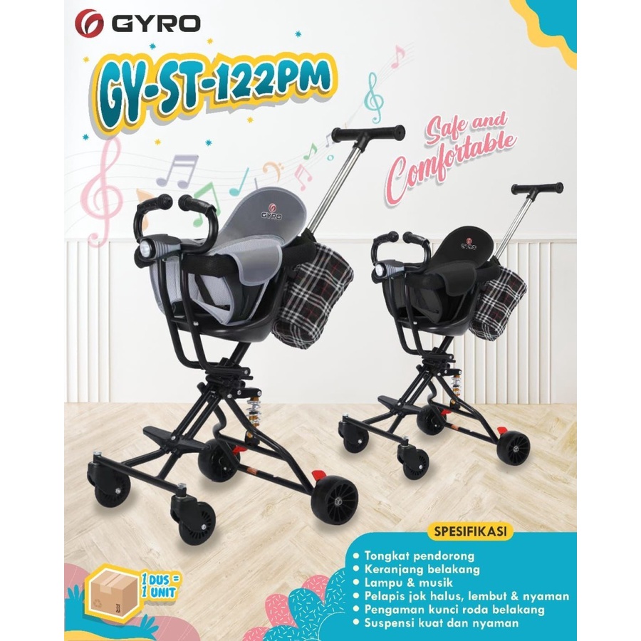 Sepeda Stroler Anak GYRO -ST-122PM Mainan Maenan anak sepeda roda tiga