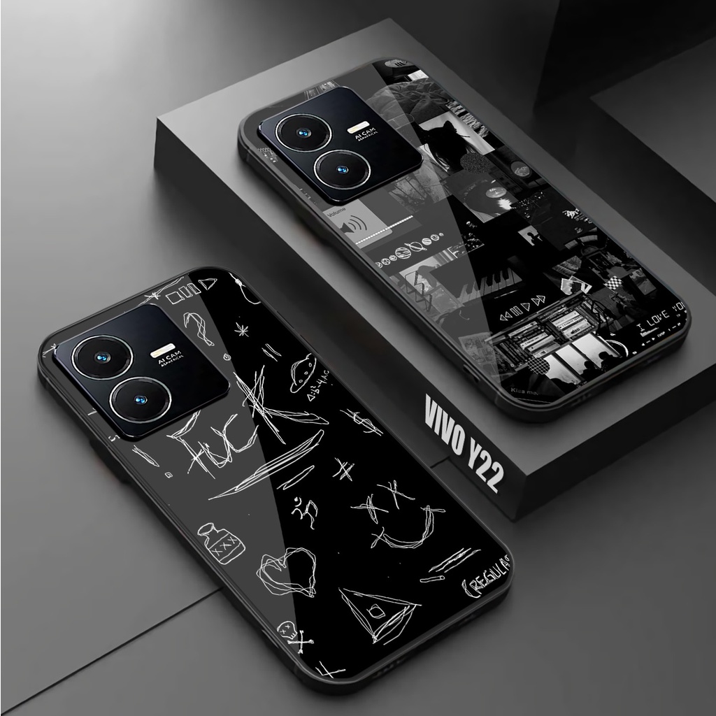 SOFTCASE GLASS KACA (T91) VIVO Y22 2022 TERBARU PELINDUNG HANDPHONE - CASE VIVO Y22 - AKSESORIES HAN