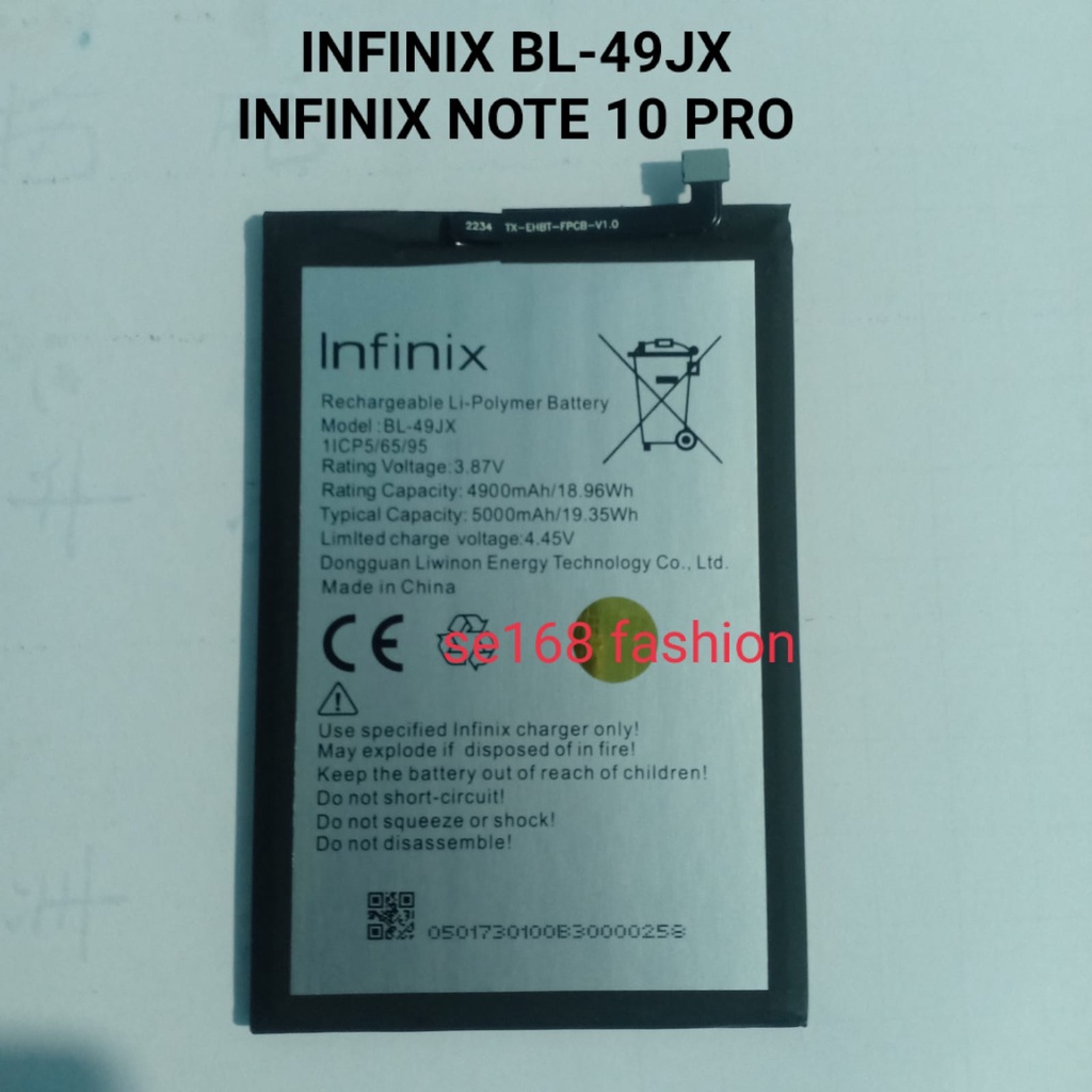 Baterai INFINIX NOTE 10 PRO X695 X695C X695D BL-49JX Batre Battery