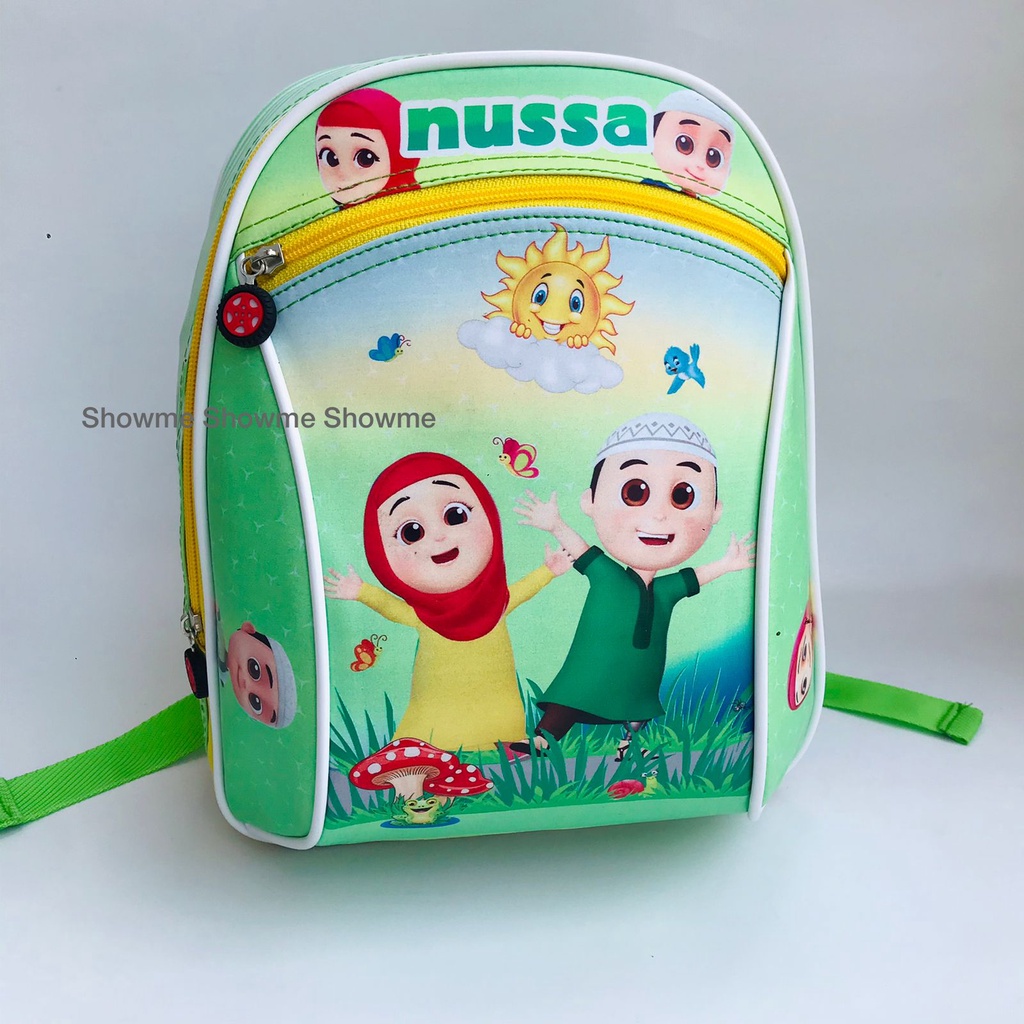 SHOWME TAS RANSEL ANAK SEKOLAH PAUD - TK - NUSSA RARA - PREMIUM BATOK GAMBAR BUSA KERAS - PENGUAT TALI RANSEL - REAL PICTURE