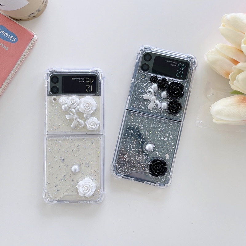 SAMSUNG Z FLIP 4 ZFLIP4 FLIP4 Z FOLD 4 3 2 CASE Motif Bunga Cat Glitter Readystock ZFLIP 3 ZFOLD READY