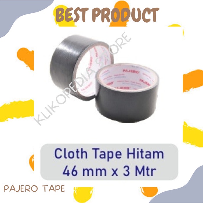 

Cloth Tape PAJERO Hitam / Isolasi Jilid 2" x 4 Yard
