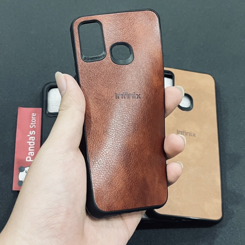 Leather Case Infinix Hot 9 Play Softcase Kulit Elegan Casing Slim Fit