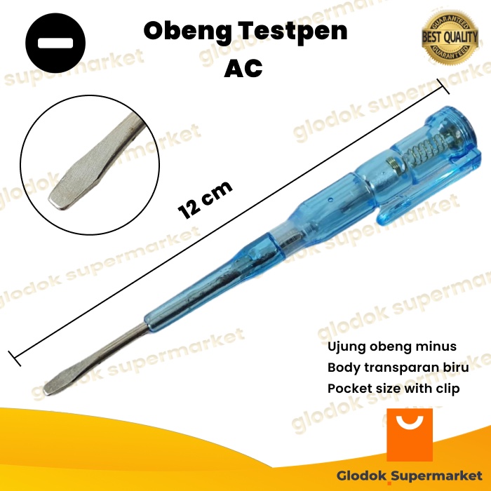 Obeng Testpen AC Tespen Panjang 12cm 100-500 Volt