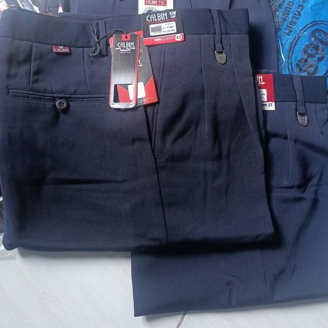 CELANA PANJANG FORMAL PRIA BIRU DONGKER STANDAR KERJA - Biru Dongker, 44