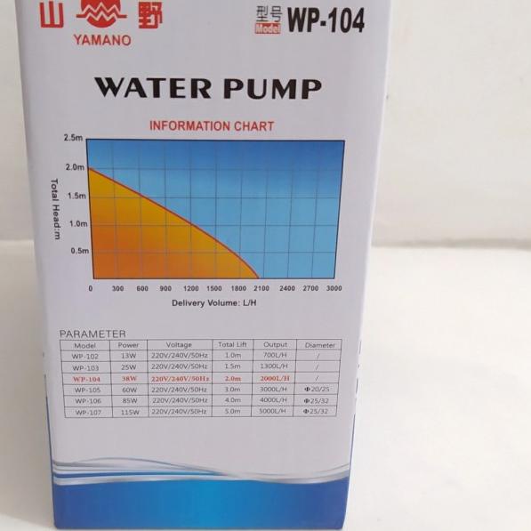 Yamano WP104 Pompa Air Kolam/Aquarium/aquaponik WP 104