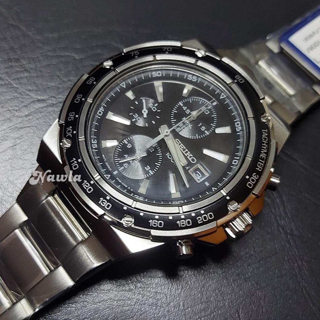 Seiko Quartz SNAD83P1 Chronograph Alarm - Jam Tangan Pria SNAD83