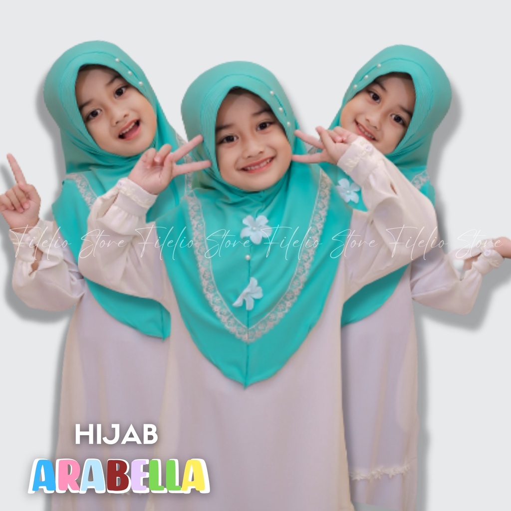 kerudung Anak Tanggung Bunga Depan / Jilbab Anak Murah / Hijab Anak2 / Jilbab Hijab Anak Perempuan