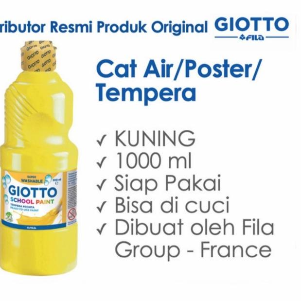 

Giotto School Paint 1000 ml Primary Yellow Kuning Cat Air 1 L