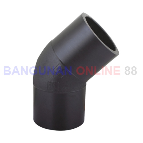 HDPE Elbow 45 derajat 5" Butt Fusion HDPE 125mm Sambungan Pipa HDPE