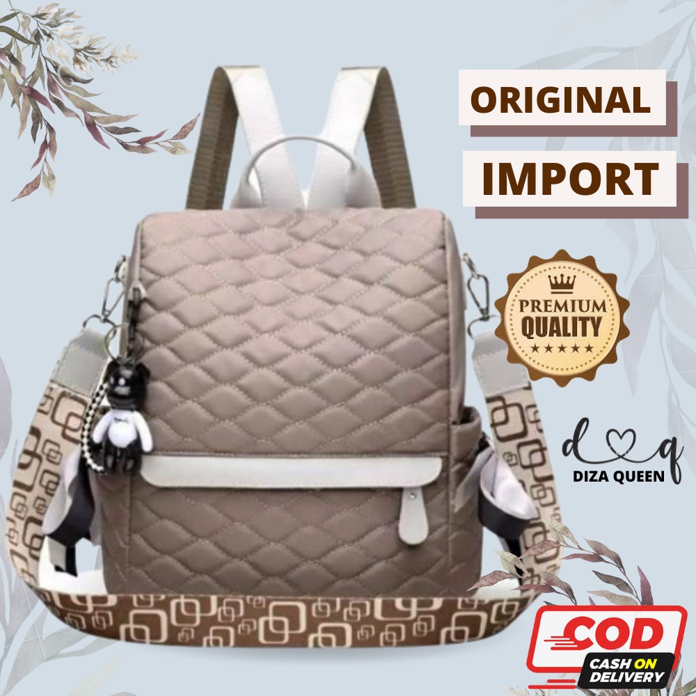 DQ266 TAS GENDONG WANITA IMPORT RANSEL TERBARU 2022 KULIT KANVAS PUNGGUNG CEWEK PEREMPUAN ORI BRANDE
