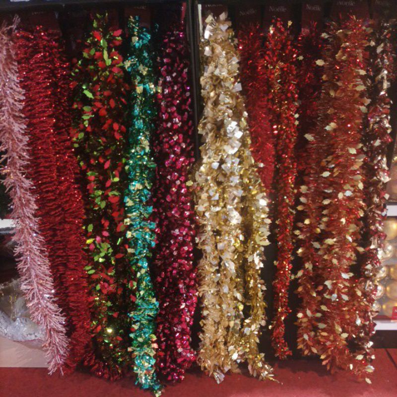 Hiasan Pohon Natal Kelap Kelip 200cm Hiasan Natal Tinsel Garland 200cm Kelap Kelip Aksesoris Natal P