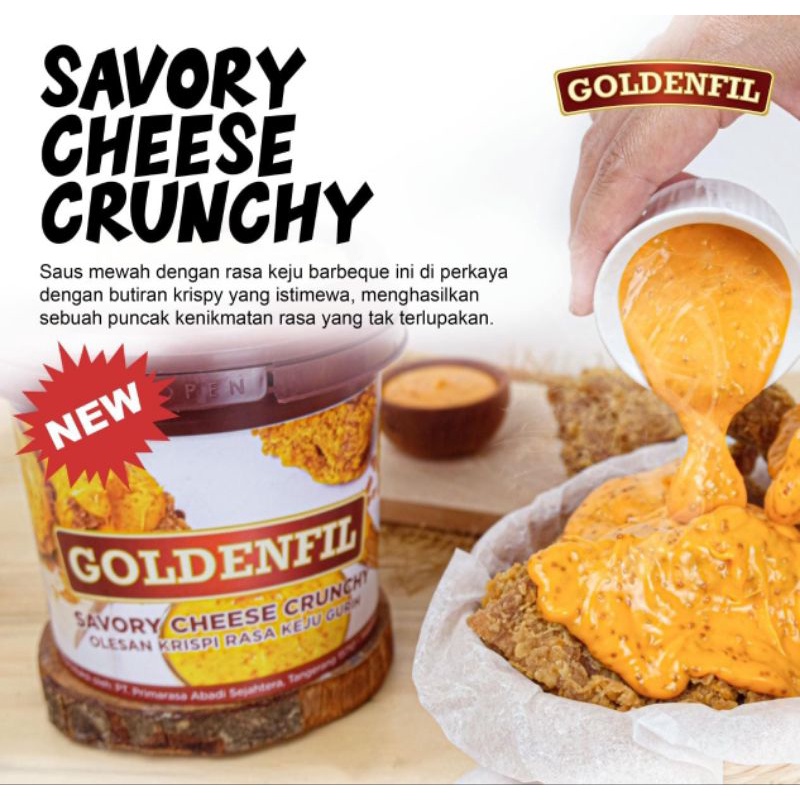

GOLDENFIL CHEESE SAVORY CRUNCHY 1KG, COCOLAN/ISIAN KEJU U/ MAKANAN DLL