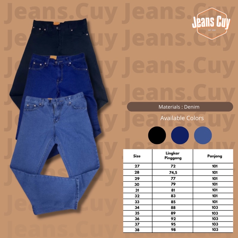 (COD) Celana JEANS Standard warna Biru gelap stone, Biru tua stone, hitam, Biru muda polos, Biru tua polos (JEANS DIO)