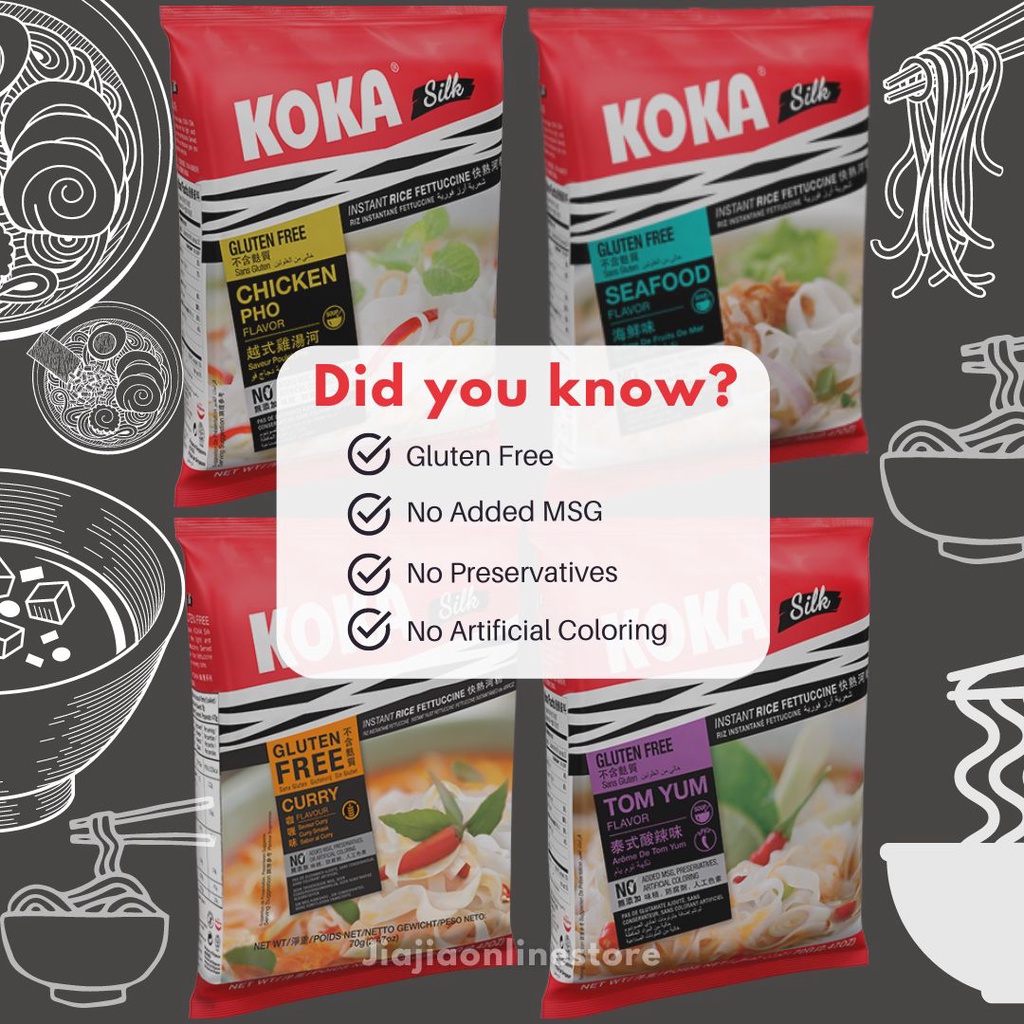 

Koka Instant Noodle Koka Silk Gluten Free Koka Kwetiaw Koka No MSG
