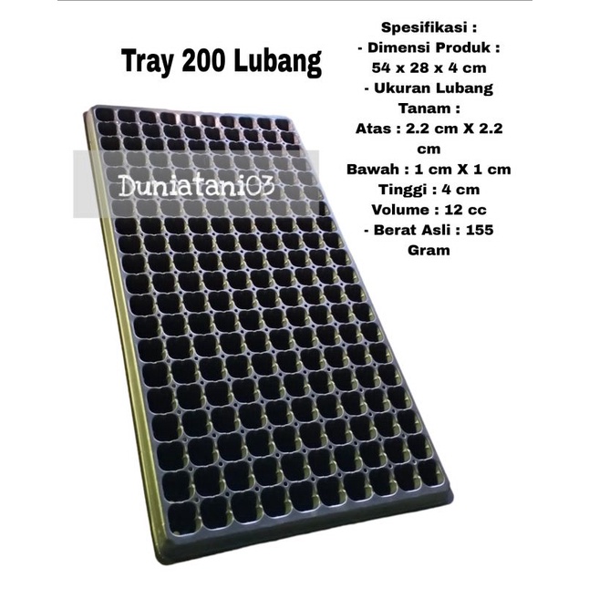 Pot Tray Semai Tempat Semai Bibit 200 Lubang Kualitas Bagus Tebal