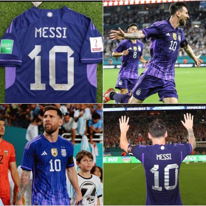 JERSEY BAJU BOLA ARGENTINA AWAY WORLD CUP 2022 NAMESET GRADE ORI IMPORT