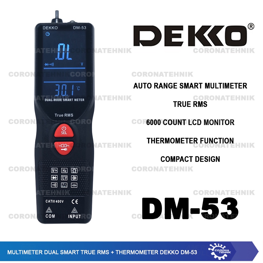 DM-53 - Multimeter Dual Smart True RMS + Thermometer Dekko