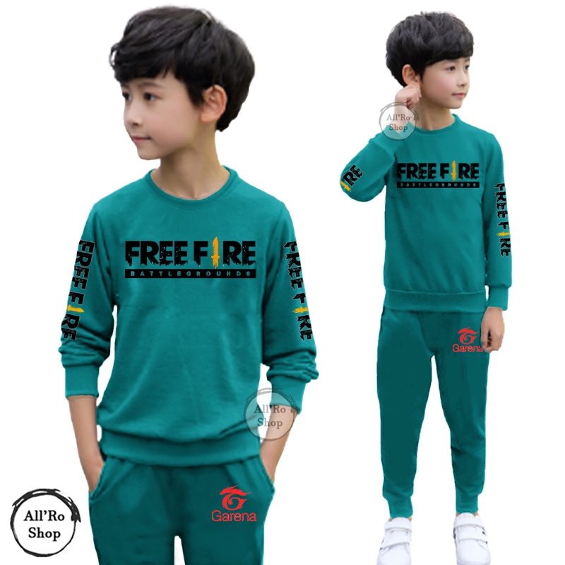 Baju Setelan Anak Remaja ABG UNISEX Olahraga Senam Motif FF EP EP FREE FIRE Booyah Stelan Anak Laki Usia 5 sampai 13 tahun ARS 00053