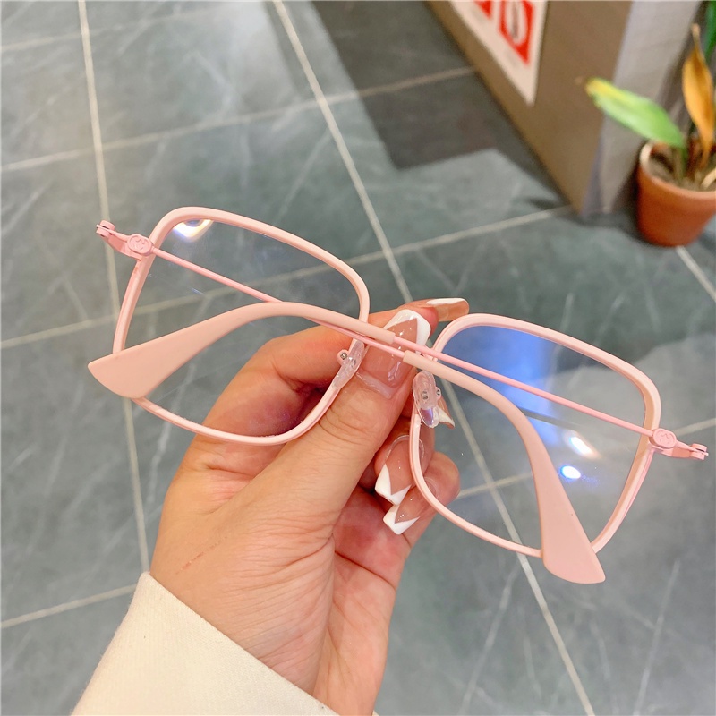 Kacamata Blue Light Blocking Bentuk Kotak Warna Pink Wine Hitam Untuk Pria Dan Wanita