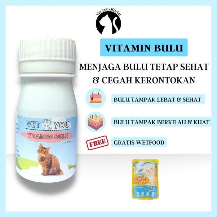 vitamin bulu kucing - vitamin melebatkan bulu kucing bulu anti rontok