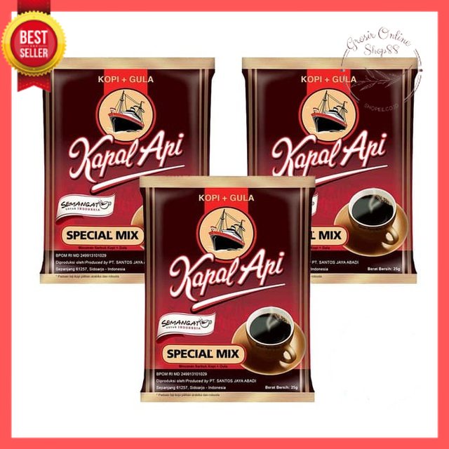 GOS -F408- Kopi Kapal Api Sachet - Kopi Hitam Instan Special Mix - Coffee Instan Sachet