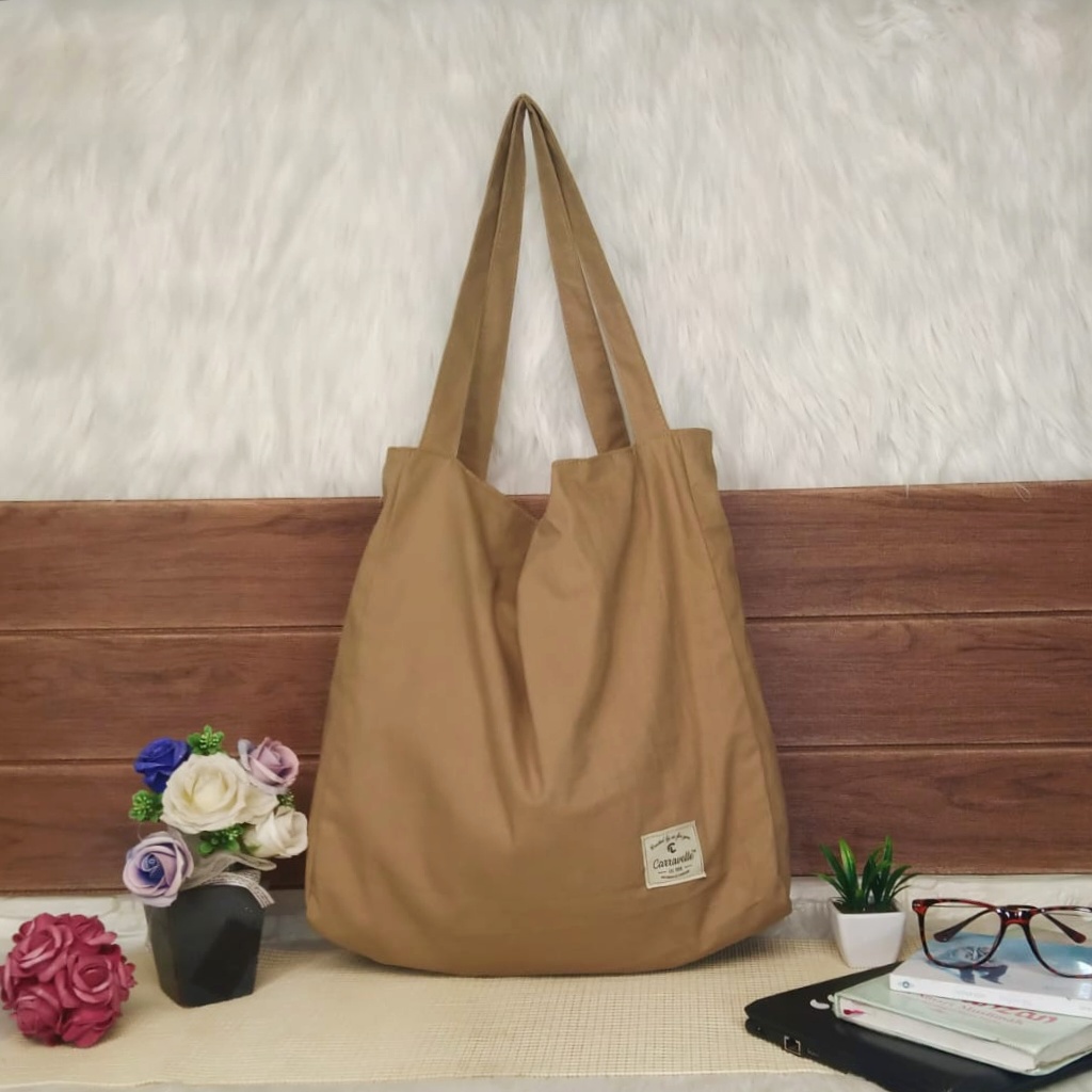 ToteBag Slempang Resleting Wanita bahan kanvas Sueding Polos dan Canvas motif aesthetic model Korea style Tote Bag Perempuan bisa custom sablon untuk tas seminar kuliah tas belanja gift souvenir dll