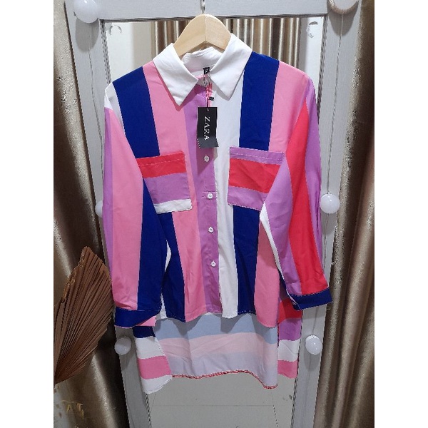 Kemeja wanita import/kemeja motif/kemeja ala zara/atasan wanita