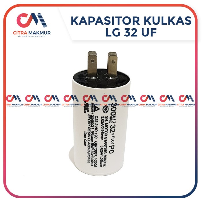 Kapasitor Kulkas 32 uF LG Capasitor 32uf refrigerator 1 2 pintu putih