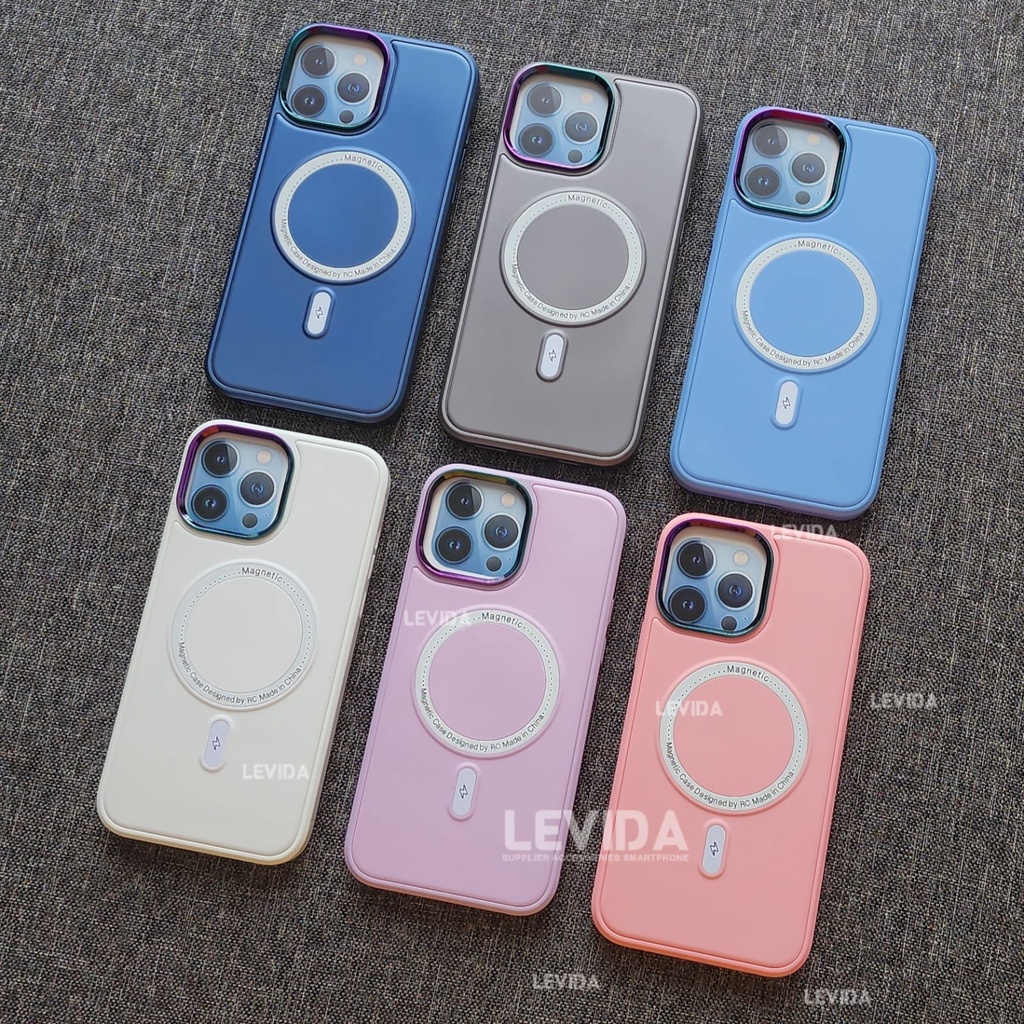 Case Magsafe Steel + Lensa Protector Ring Kamera  Case for Iphone 11 Iphone 11 Pro Max Iphone 12 Iph