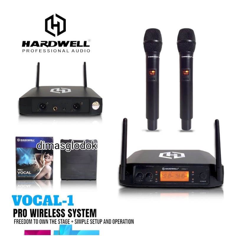 Mic Wireless Hardwell Vocal1 Mikropon Vocal 1 Mikrofon Vocal-1 Original