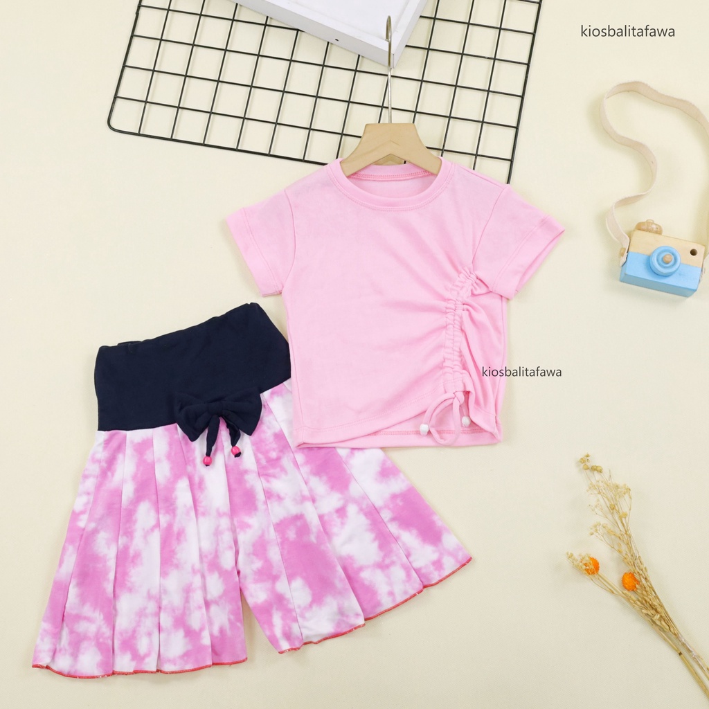 Setelan Mixed Berry uk 2-5 Tahun / Set Kaos Knit Anak Perempuan Baju Serut Anak Cewek Rok Celana Balita 2-5 Years Babycinnamon