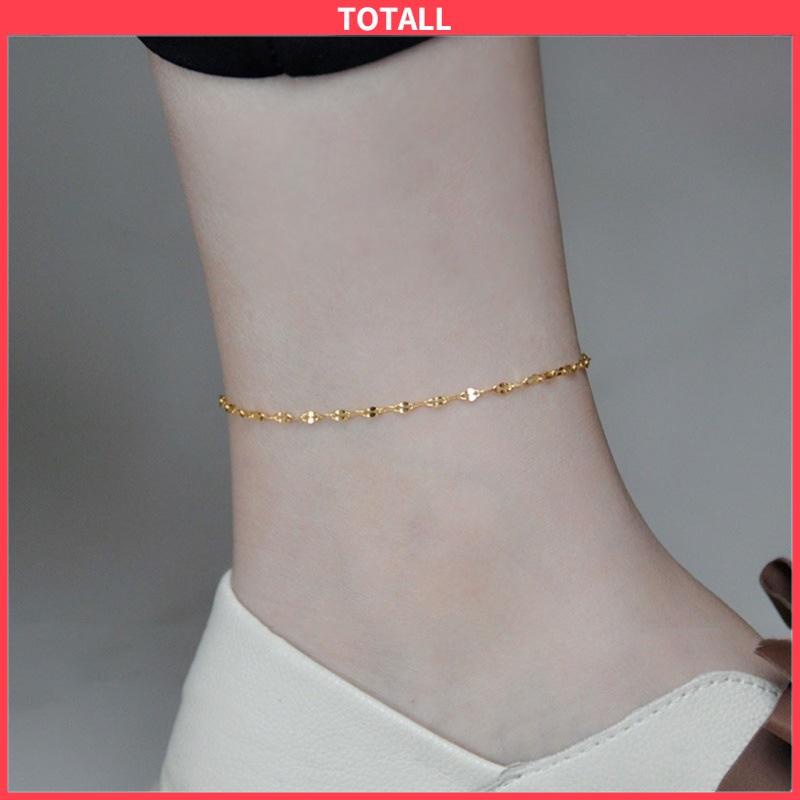 COD Gelang Kaki Titanium Lapis Emas 24k Gold Anti Luntur  Anti Karatan-Totall