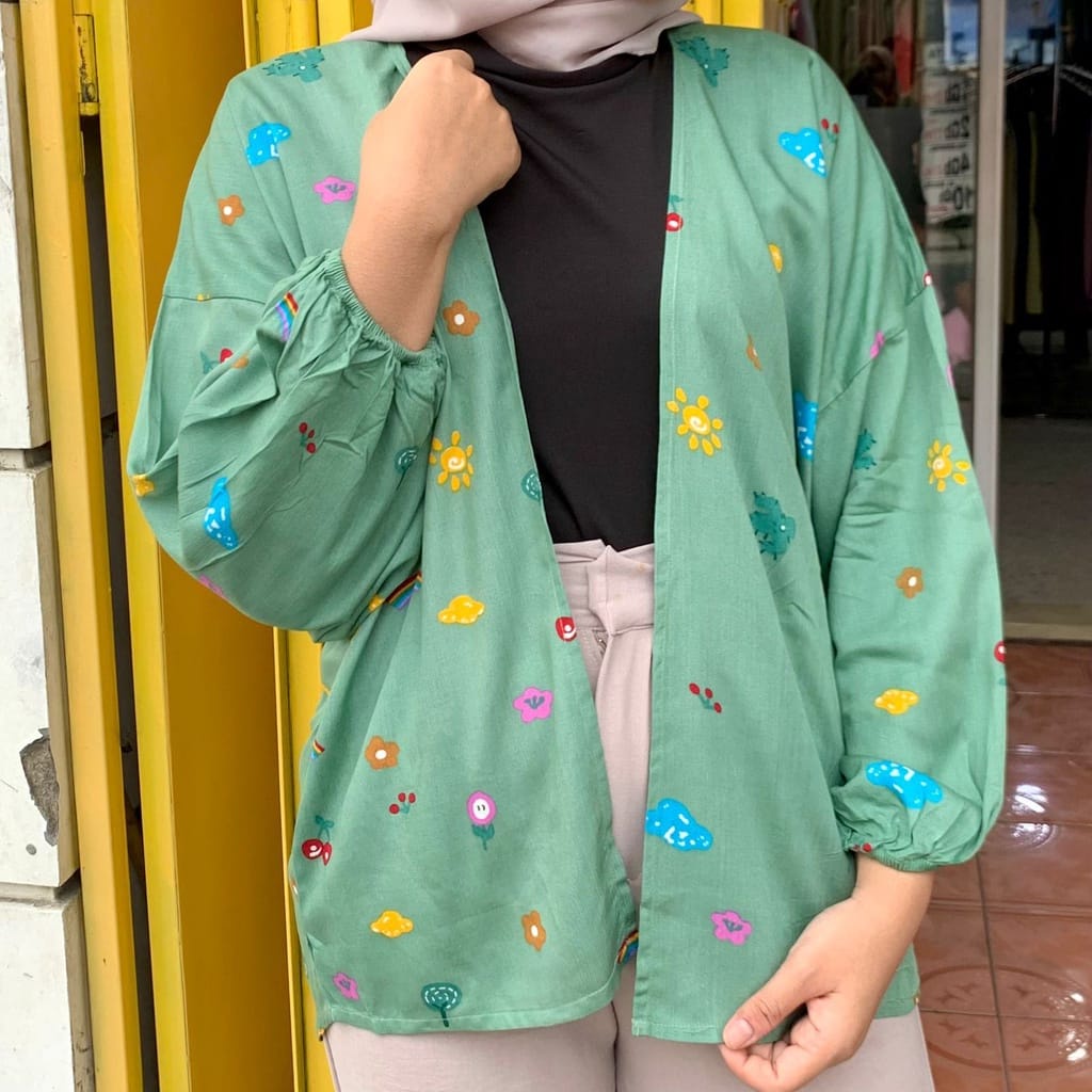 Kiyowo Outer / Cardigan Bahan Katun Micro