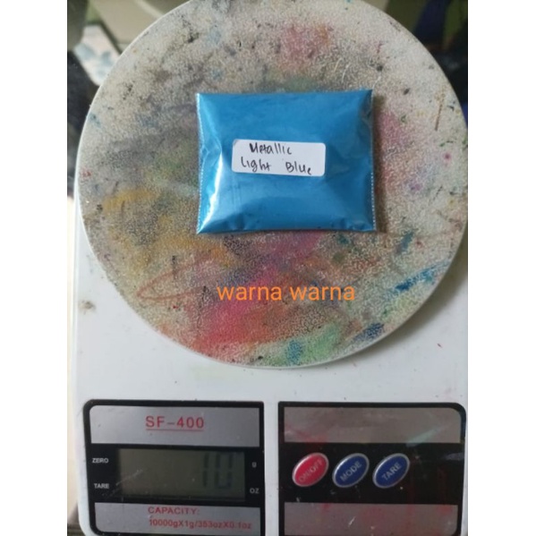 Pigmen metalik/ Pigment Metallic/ Metalik powder/Metalic Bubuk /pewarna resin metalik/ light blue/ netto 10 gram