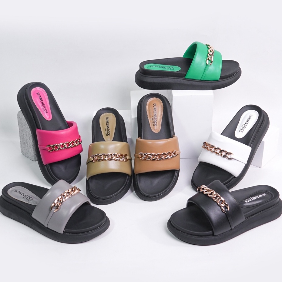 LAPEPA YUK - Dunkenstock LEONA Sandal Wanita Tinggi 5cm Size 36 - 40 Selop Tidak Licin Sendal Beleza Wedges Slop Birken Rumah Belleza 37 38 39 Warna Fuschia Pink Fanta Bellezza Kekinian Premium Terbaru Shoes Ori Original Mall Official Store