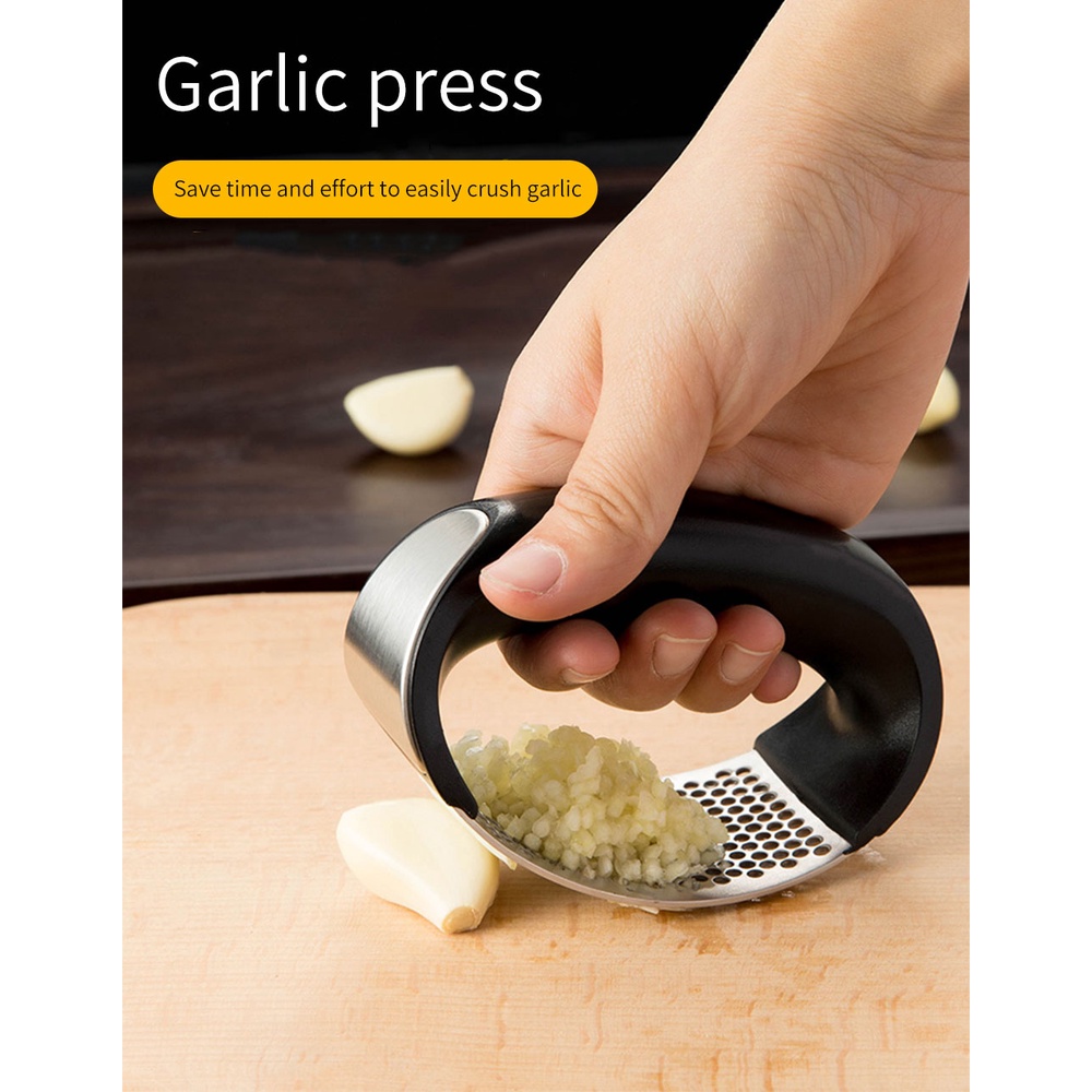 Yamata Parutan Bawang Putih Penggerus Penghalus Grinder Garlic Stainless Steel Bawang Bombay Manual Bawang Putih Grinder Parutan Jahe Bawang Press Dapur Aksesoris Bawang Putih Crusher