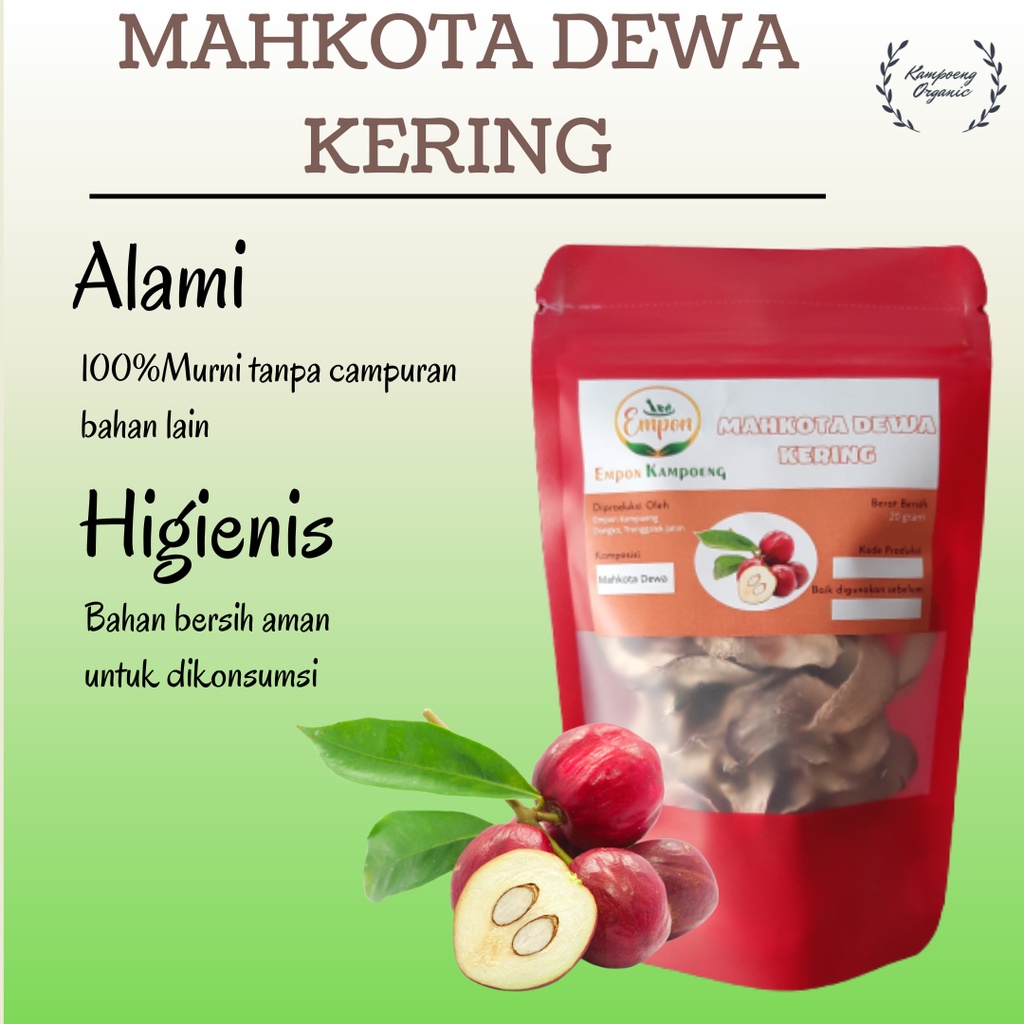 

Minuman Jamu Mahkota Dewa Simalakama Iris Rajang Kering Herbal Tradisional Asli Alami Murni Organik Original Murah