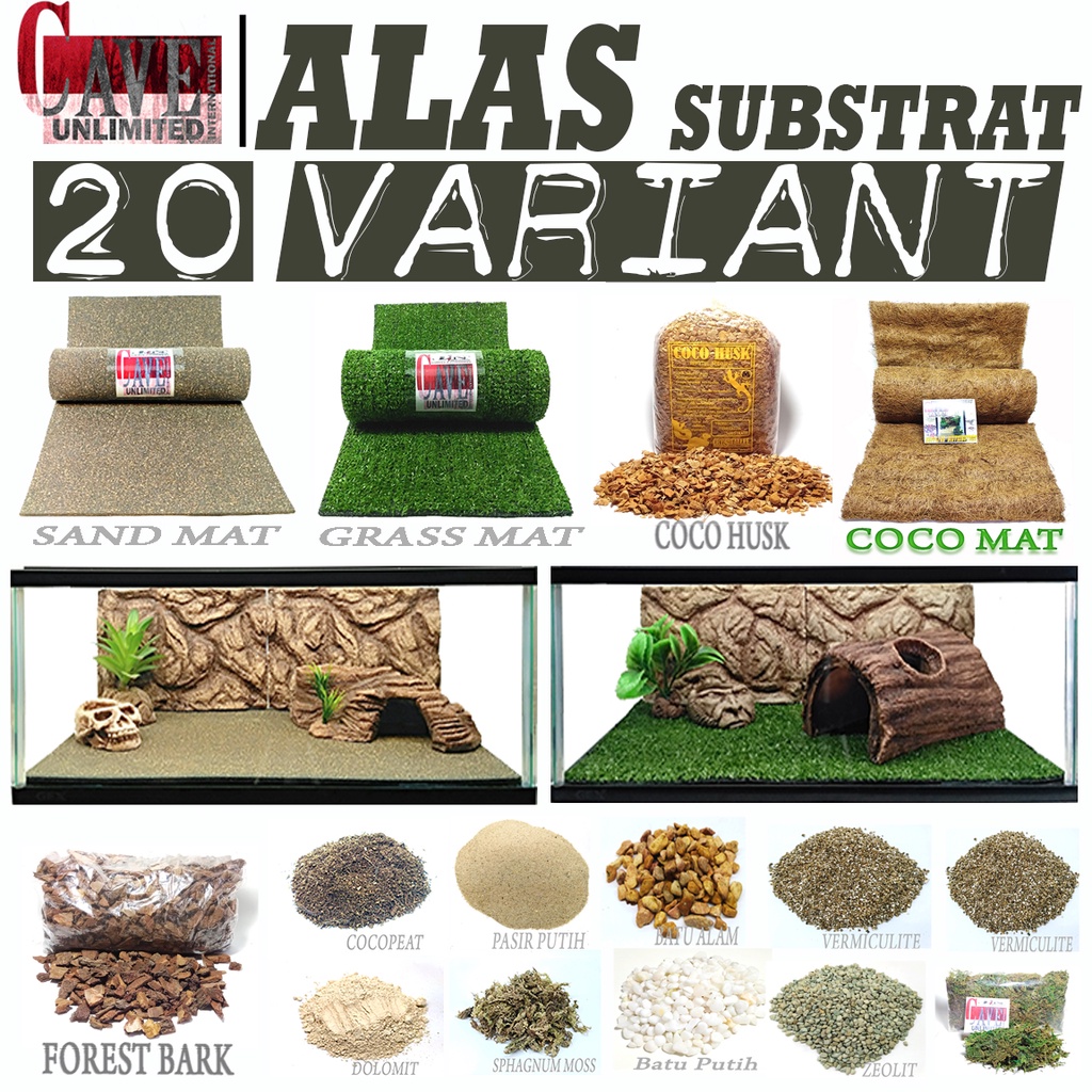 Jual 20 VARIAN SUBSTRAT MEDIA BEDDING ALAS KANDANG HEWAN REPTILE