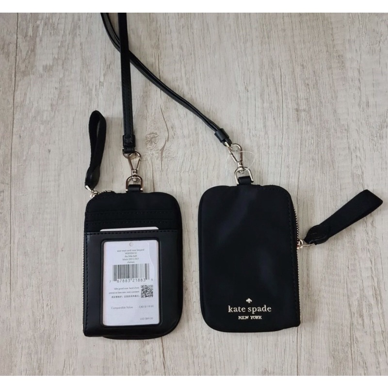 

new lanyard katespade black nylon original