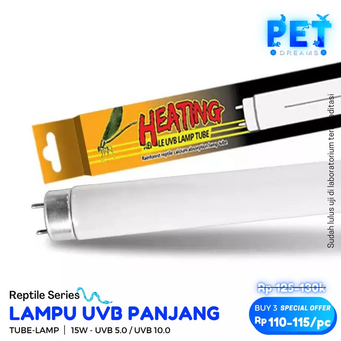 LAMPU UVB PANJANG TL TUBE VITAMIN D3 REPTIL REPTILE KURA SULCATA KURA