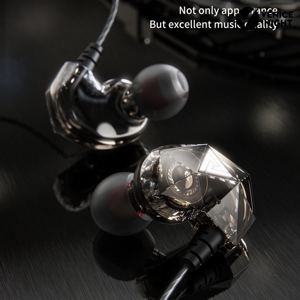 (VNEP) (Berkabel) QKZ AK2 Sport Headset Earbud In-Ear Earphone dengan Heavy Bass Microphone untuk Home Gym Office